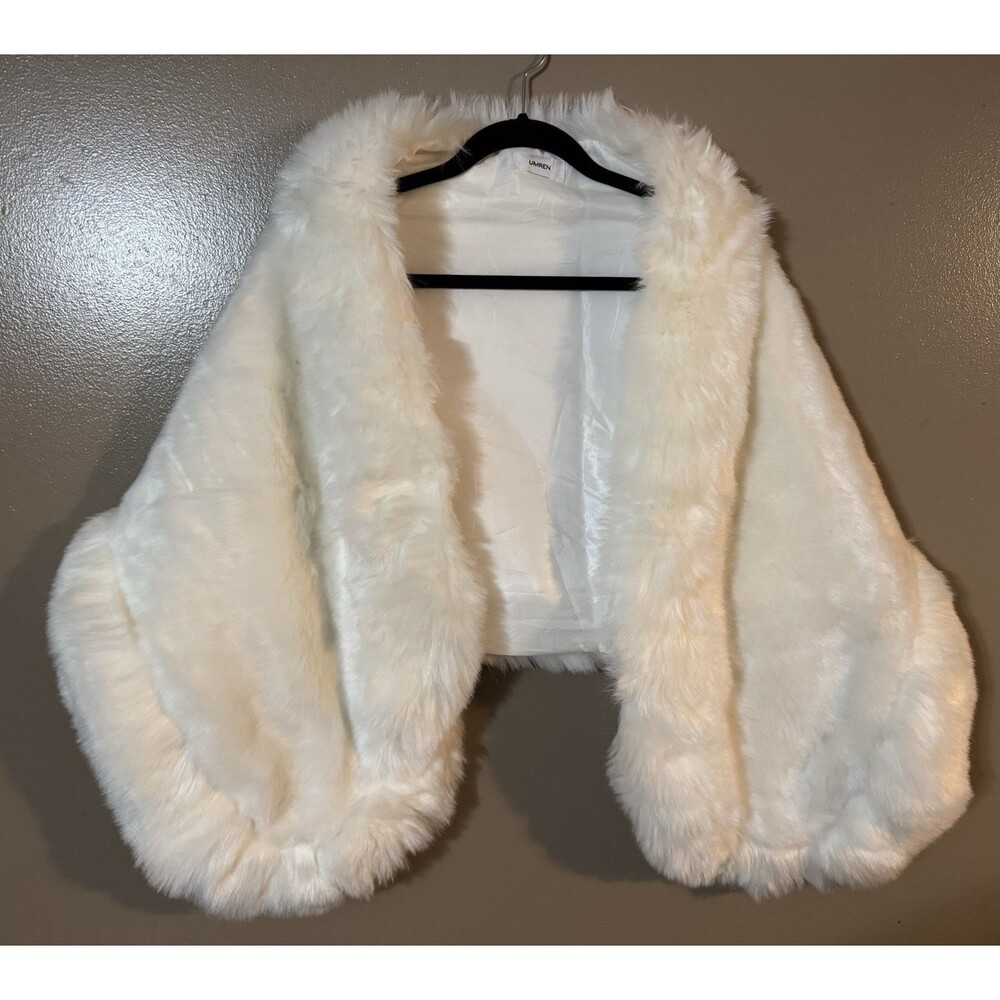 UMREN Women Faux Fur Collar Scarf Wrap Winter Warm Stole Shawl Shrug Neck Warmer